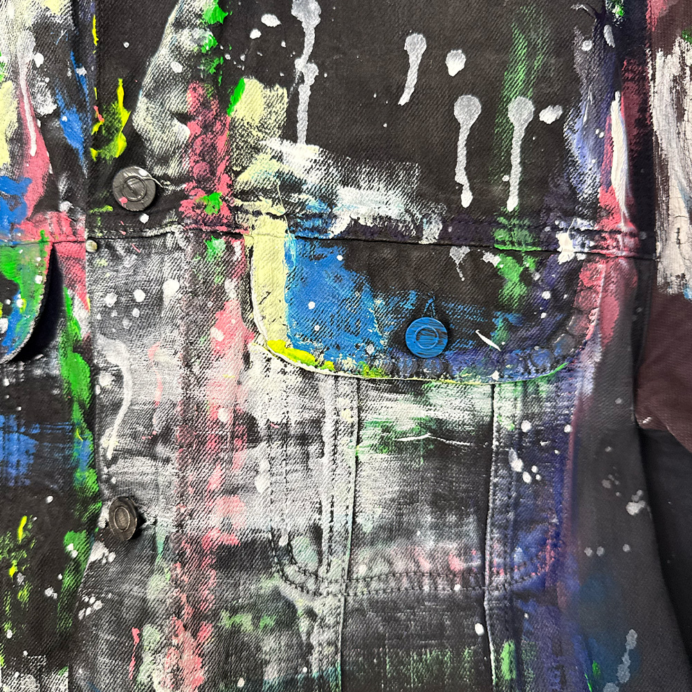Super Flea Market+Customized Secondhand Piece+multicolor painted denim jacket+Johannes Strate3